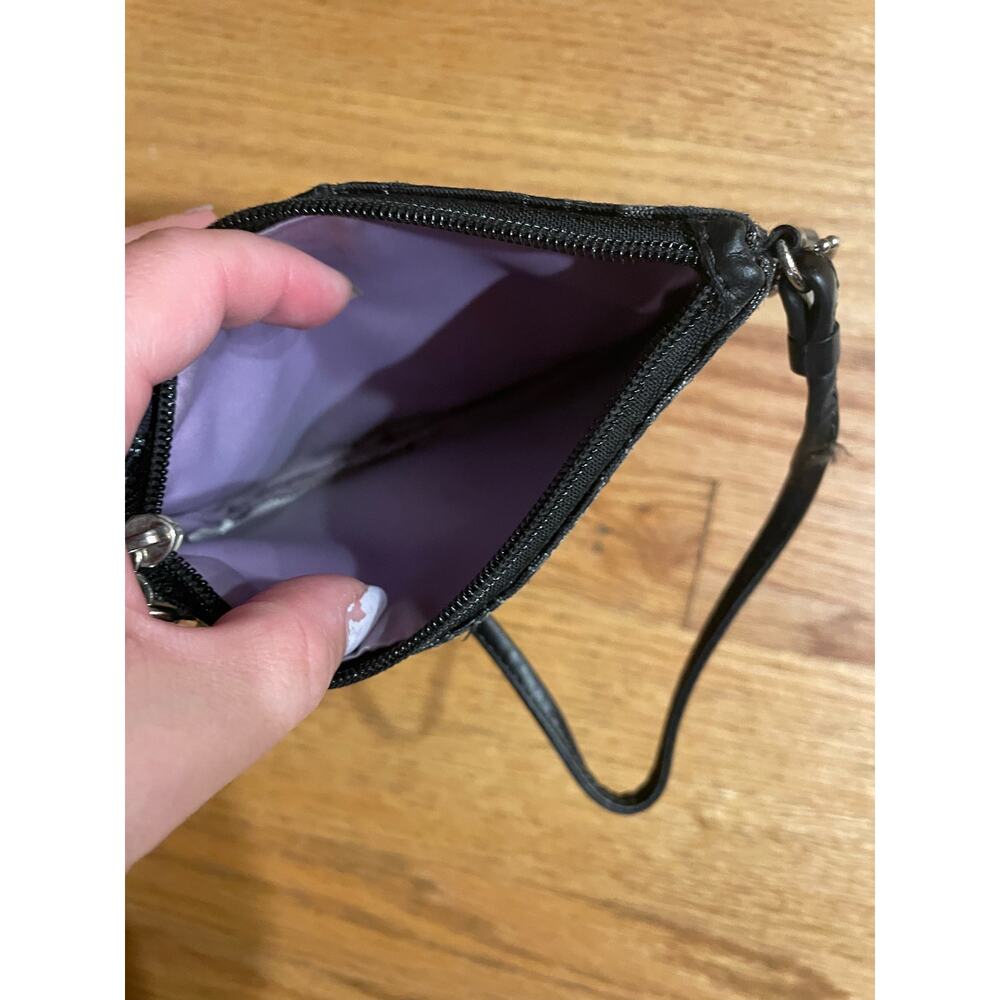 Coach black signature cc wristlet sparkly metallic - Picture 3 of 3